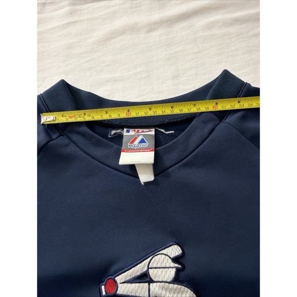 Majestic White Sox Therma Base Pullover Sweatshirt Men's XL Blue Red Spring Trai - Picture 16 of 16